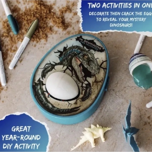 Egg Mazing DinoMazing Egg Decorator w/ Non Toxic Markers Dinosaur Craft Toy - Picture 6 of 16